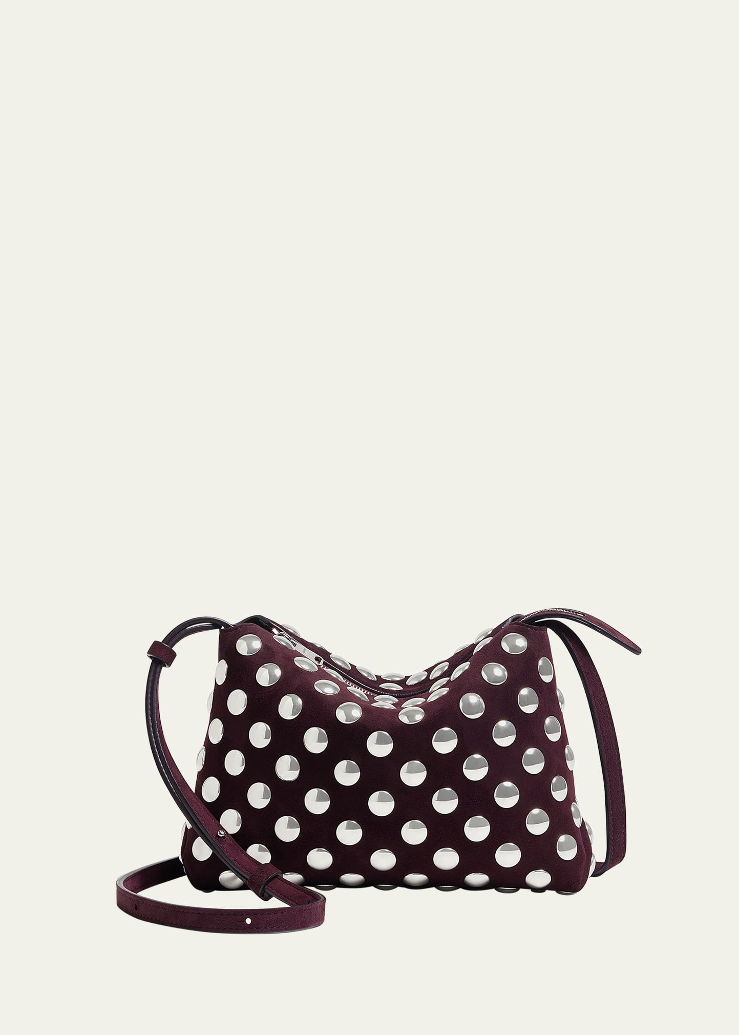 Khaite Lina Medium Studded Suede Crossbody Bag | Bergdorf Goodman