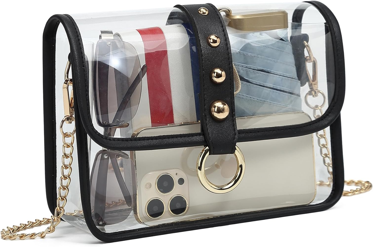 KUI WAN Clear Bag Stadium Approved,Clear Purse for Women Clear Crossbody Bag for Sport Event Conc... | Amazon (US)