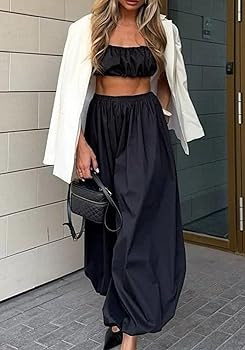 LETSVDO Women's Palazzo Balloon Pants Drawstring Waist Wide Leg Pleated Barrel Harem Pants Baggy ... | Amazon (US)