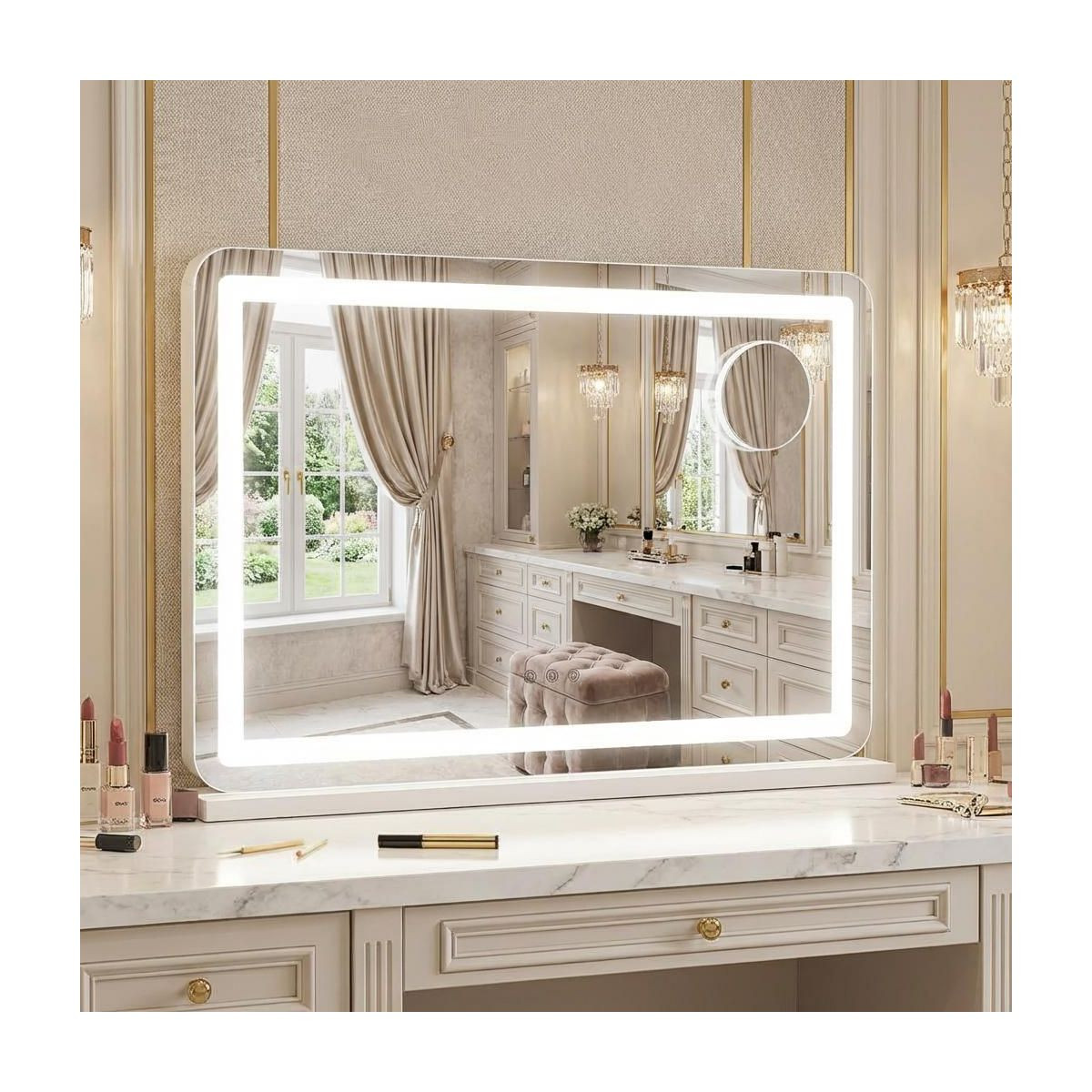 COZONY Vanity Mirror with Lights 21.6" x 31.5" LED Makeup Mirror with Touch Control, Adjustable B... | Target