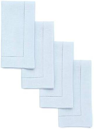 Solino Home Light Blue Linen Napkins – 20 x 20 Inch, Set of 4 – 100% Pure Linen Fabric Cloth... | Amazon (US)
