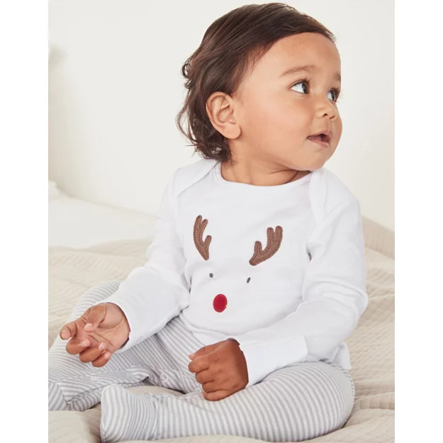 Organic Cotton Jingles Mock Top Sleepsuit (0–24mths) | The White Company (UK)