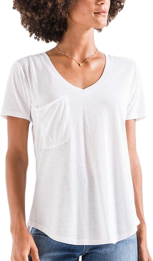 Z SUPPLY ZT144034 The Pocket Tee in White | Amazon (US)