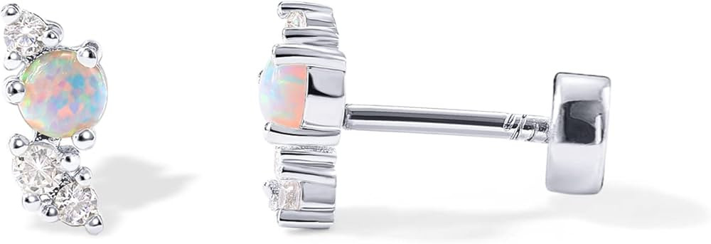 PAVOI 14K Gold Plated Solid 925 Sterling Silver Post Cubic Zirconia Flat Back Earrings for Women ... | Amazon (US)