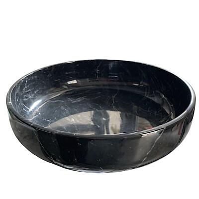 Glossy Black Marquina Marble Bowl Home Decor Interior Design Ø 30Cm H 8Cm | eBay UK