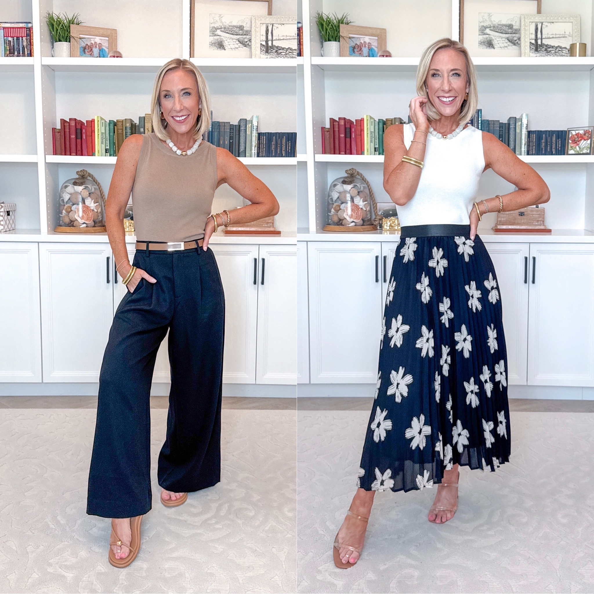 Chic Neutrals - classy pieces for summer and beyond. Chiffon A-Line Floral Pleated Skirt - size Small. 3 colors. Wool Blend Sweater Tank - size XS. 26 colors. Black Linen Blend Wide Leg Trousers - size XS, Petite. 6 colors. * Wool Blend Sweater Tank - size XS. 26 colors.

#LTKSeasonal#LTKOver40#LTKWorkwear