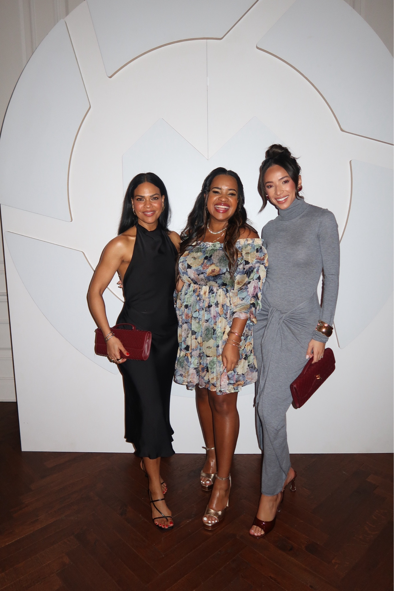 OOTD: halter satin midi dress, red weaved leather handbag, strappy black heels & gold accessories. 

#LTKStyleTip #LTKOver40