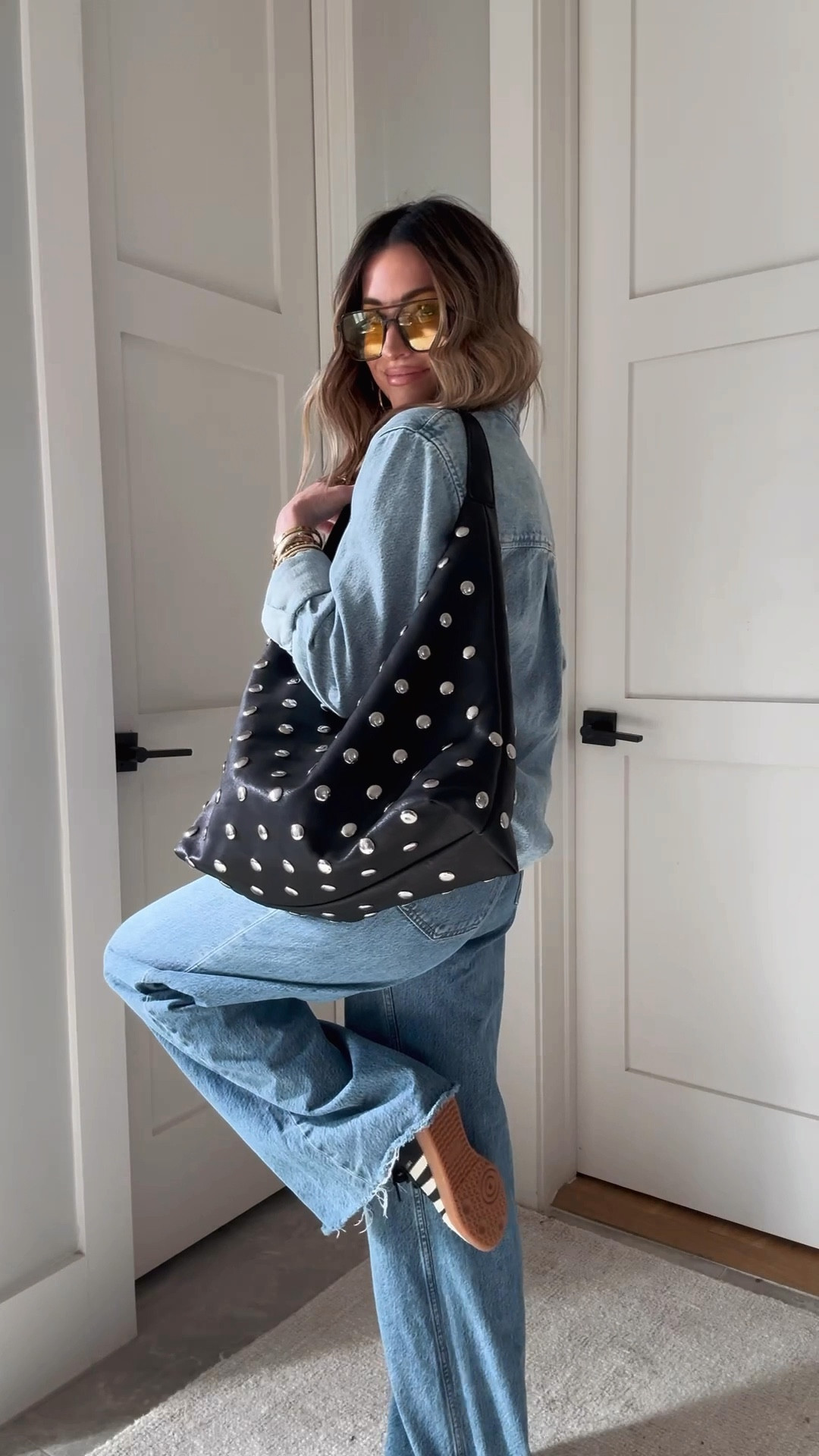 My go-to outfit formula: denim on denim works every time and is so chic! 🤩👏🏼wearing a small in the top. 

#LTKdayinmylife #LTKSaleAlert #LTKootd