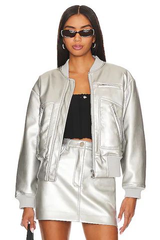 Apparis Chaz Metallic Jacket in Silver from Revolve.com | Revolve Clothing (Global)