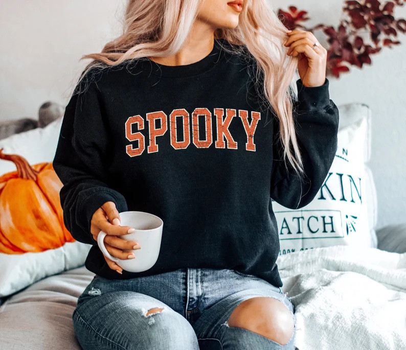 Stay Spooky Sweatshirt, Halloween Sweatshirt, Halloween Gift Hoodie, Womens Halloween Sweatshirt,... | Etsy (US)