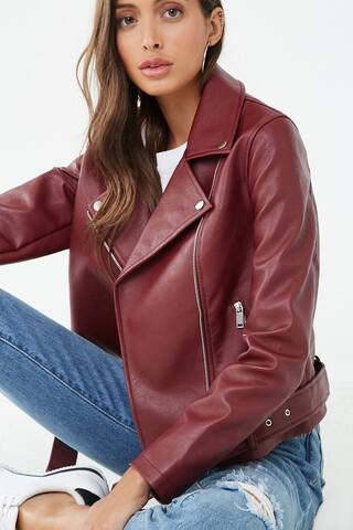 Faux Leather Belted Moto Jacket | Forever 21 (US)