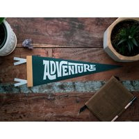 Adventure Felt Pennant | Inspirational Banner Poster. Vintage Typography Play Flag Pennant Kids Room Decor. USA Handmade | Etsy (US)