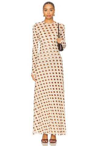 AFRM Paola Dress in Gold Halo Dot from Revolve.com | Revolve Clothing (Global)