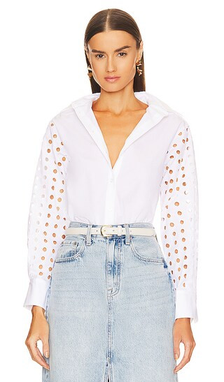 Eyelet Top in White | Revolve Clothing (Global)
