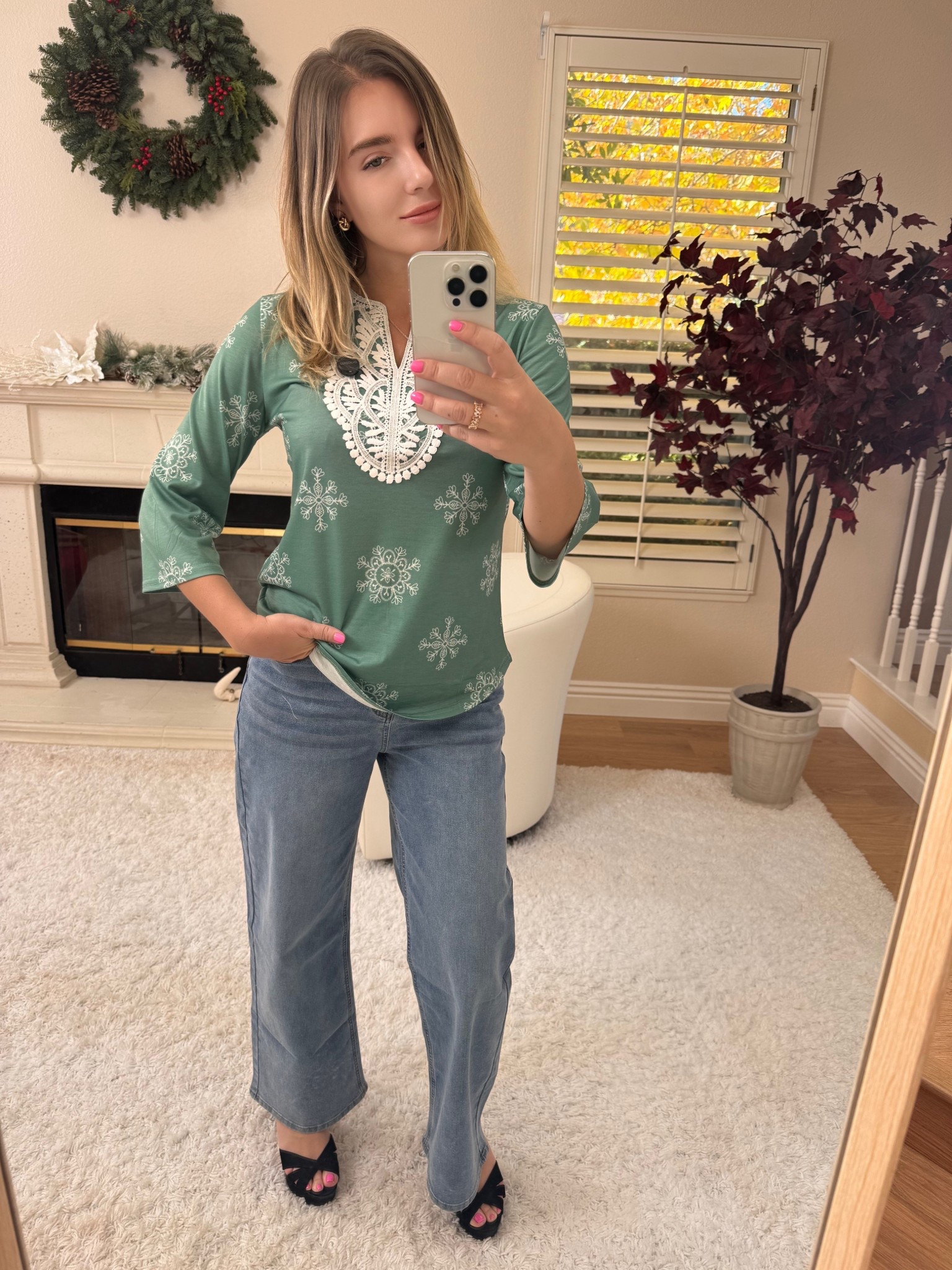 I love this lace blouse for vacation. It's perfect for a dressy yet casual look. Perfect for any occasion. #VacationStyle #BohoFashion #CasualChic

#LTKTravel