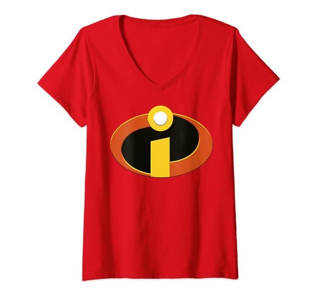 Womens Disney Pixar Incredibles Chest Logo Costume V-Neck T-Shirt | Amazon (US)