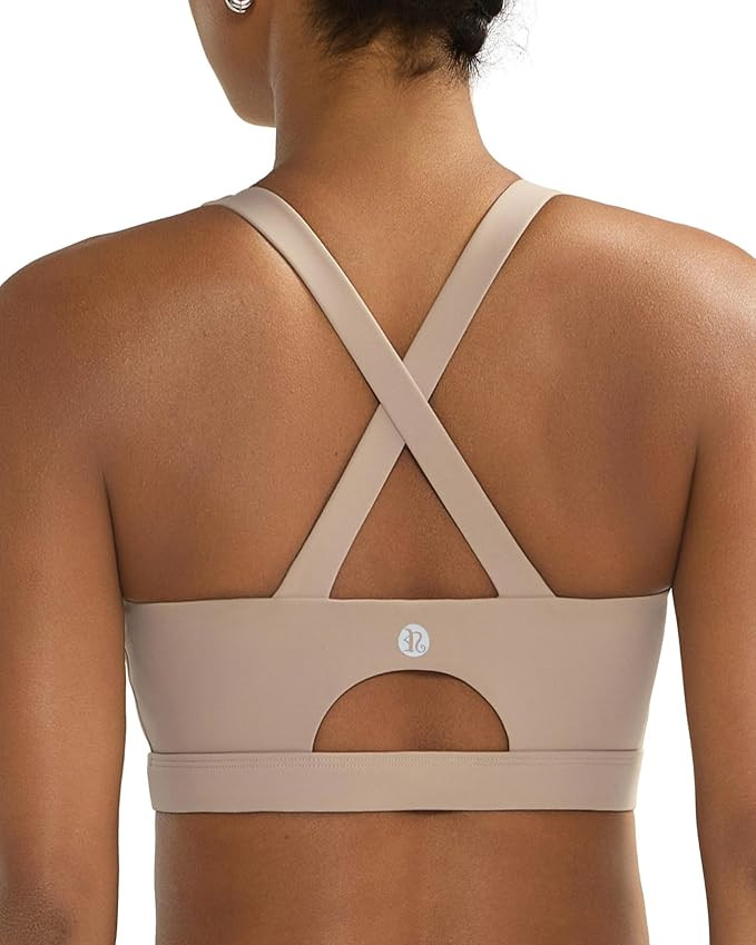 RUNNING GIRL Sports Bra for Women High Support,Molded Cup Strappy Running Sports Bras with Sewn i... | Amazon (US)