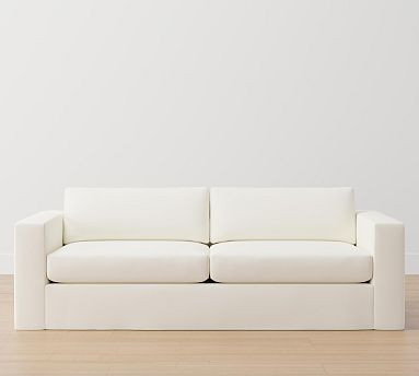 Carmel Square Wide Arm Slipcovered Sofa | Pottery Barn (US)