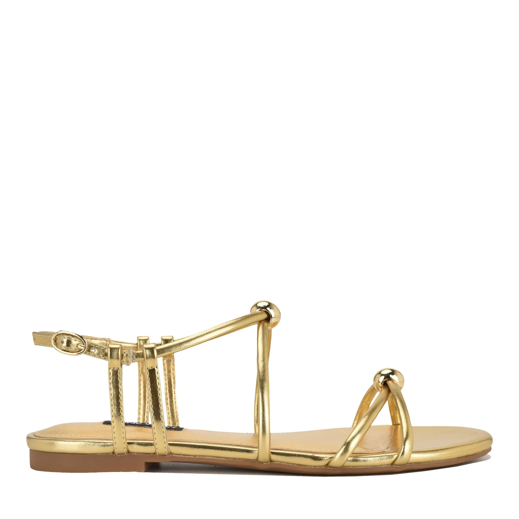 Women's Mariss Strappy Flat Sandals - Gold | Nine West | Nine West (US)