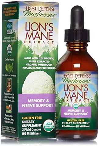 Host Defense, Lion's Mane Extract, Promotes Mental Clarity, Focus and Memory, Mushroom Supplement... | Amazon (US)