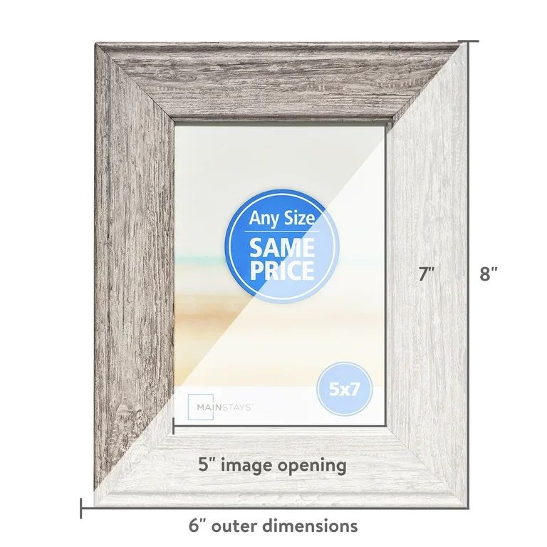 Mainstays 5x7 Rustic Gray Decorative Tabletop Picture Frame | Walmart (US)