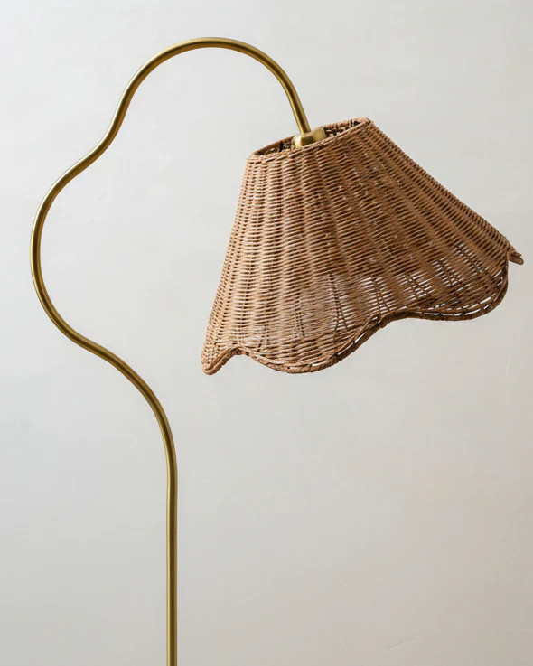 Lucinda Rattan Scallop Floor Lamp | Magnolia