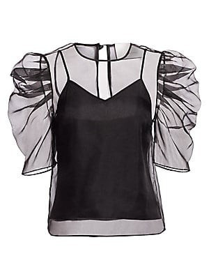 Erin Puff Sleeve Organza Top | Saks Fifth Avenue