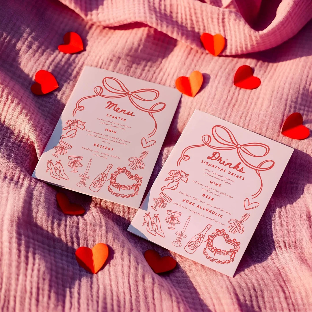 Galentine's Dinner Menu, Valentine's Party Menu Template, Galentine's Day Menu , Hand Drawn Menu,... | Etsy (US)