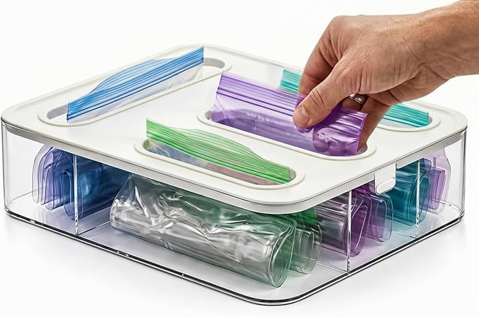 HIMUS Food Storage Bag Organizer - 4 in 1 Plastic Baggie Organizer for Drawer | Compatible with S... | Amazon (US)