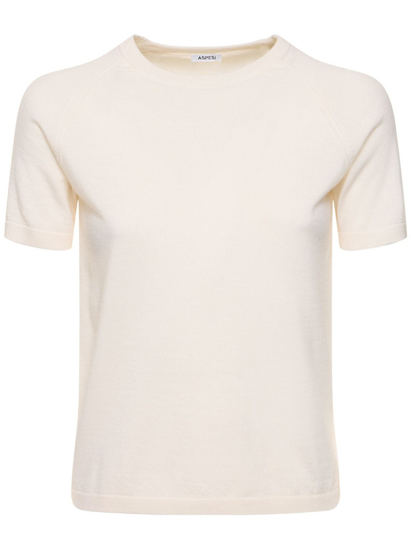 Virgin wool knit crewneck t-shirt | Luisaviaroma