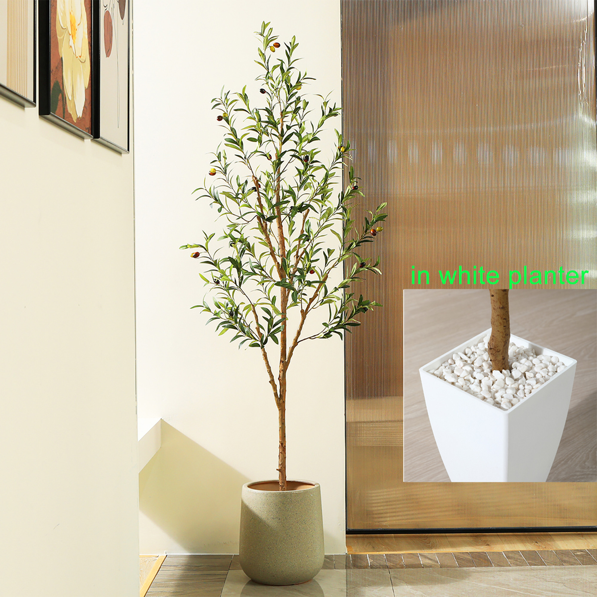6FT Tall Artificial Olive Tree in Planter, 12 lb Indoor Outdoor Artificial Olive Plants, DR.PLANZ... | Walmart (US)