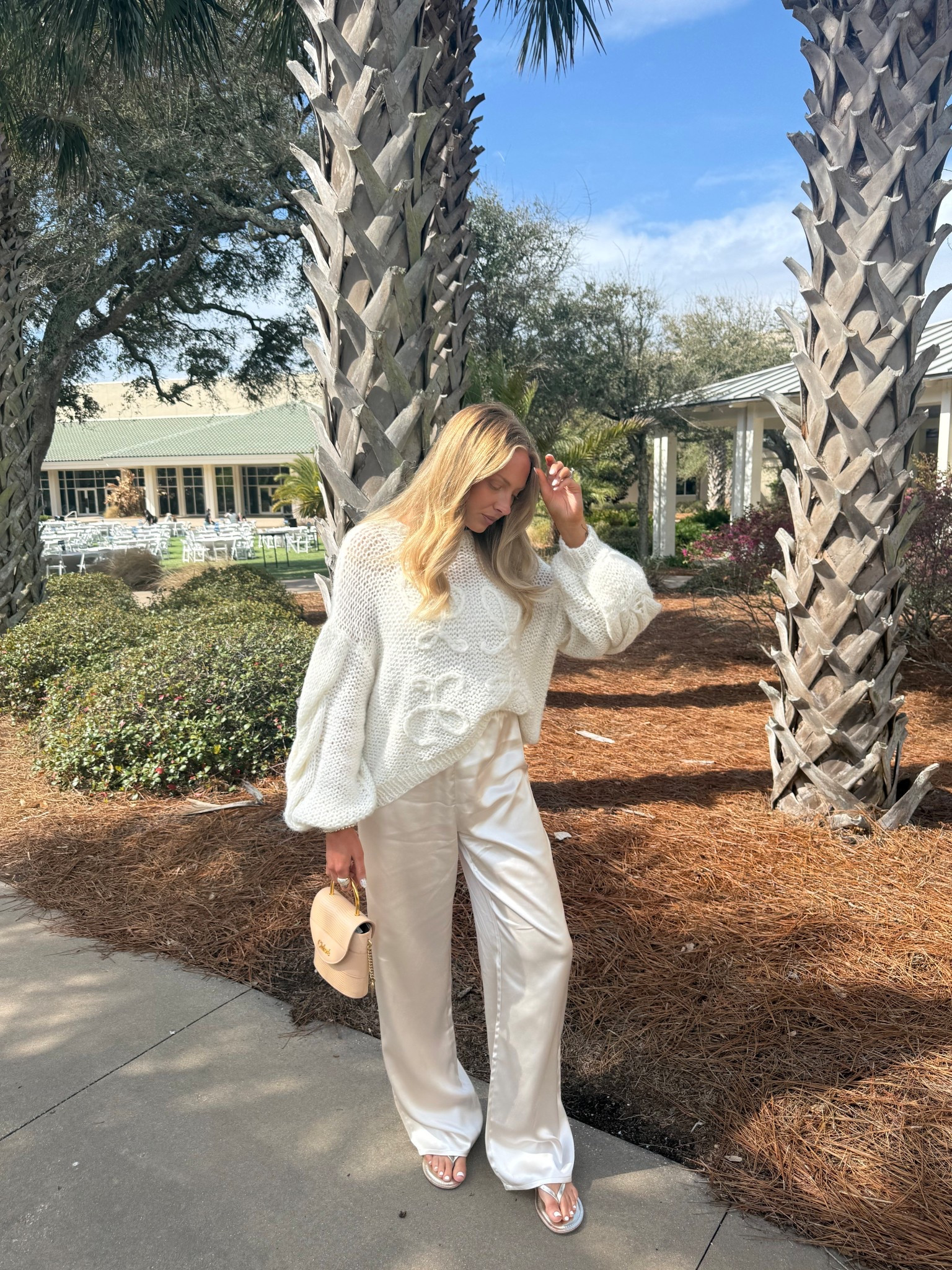 Nothing beats a silk pant 🤭 // sweater is old from Loewe and you can find it on poshmark & net-a-porter

#LTKootd #LTKTravel #LTKspring