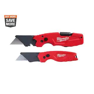 Milwaukee FASTBACK 6-in-1 Folding Utility Knives and FASTBACK Compact Folding Utility Knife with ... | The Home Depot