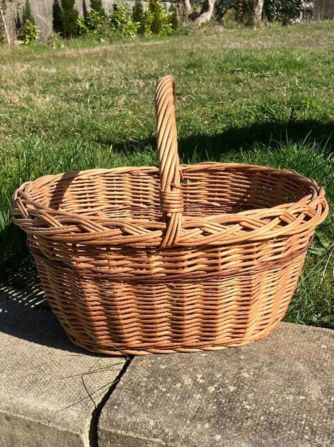 Vintage Wicker Cane Shopping Basket - Etsy UK | Etsy (UK)