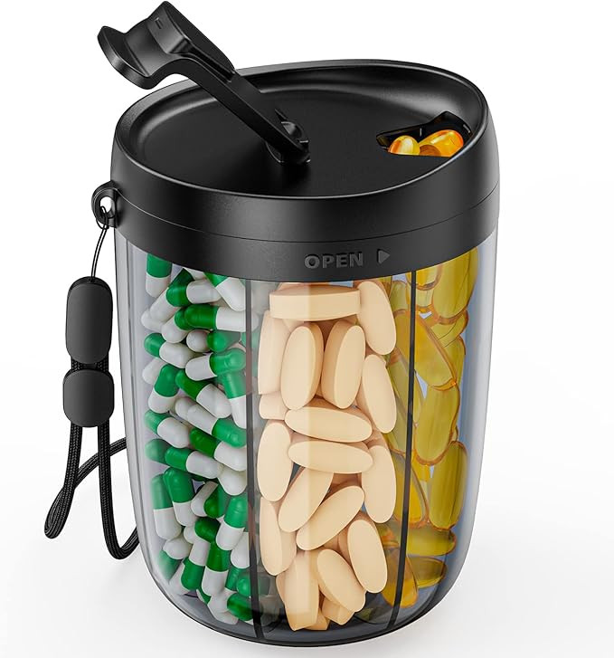 PULIV Large Supplement Organizer Bottle, Holds Plenty of Vitamins in 1 Monthly Pill Dispenser wit... | Amazon (US)