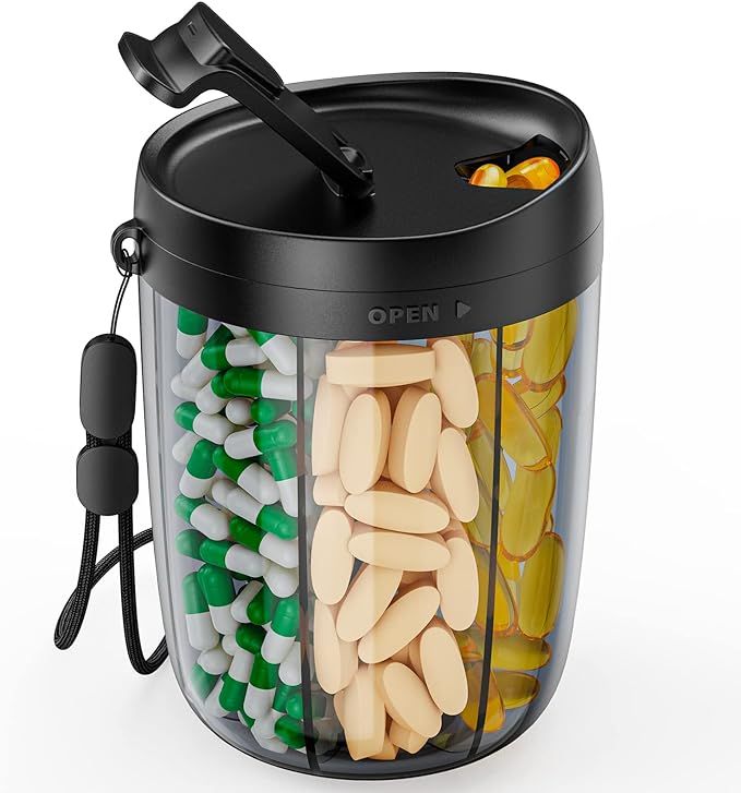 Large Supplement Organizer Bottle, Holds Plenty of Vitamins in 1 Monthly Pill Dispenser with Anti... | Amazon (US)