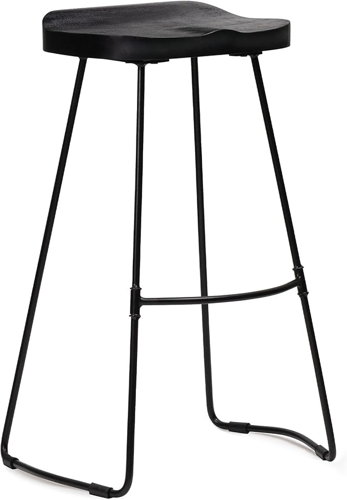 MH London Black Bar Stool - Exclusively Designed Hand Crafted Barstools  Solid Wood Counter Heig... | Amazon (US)