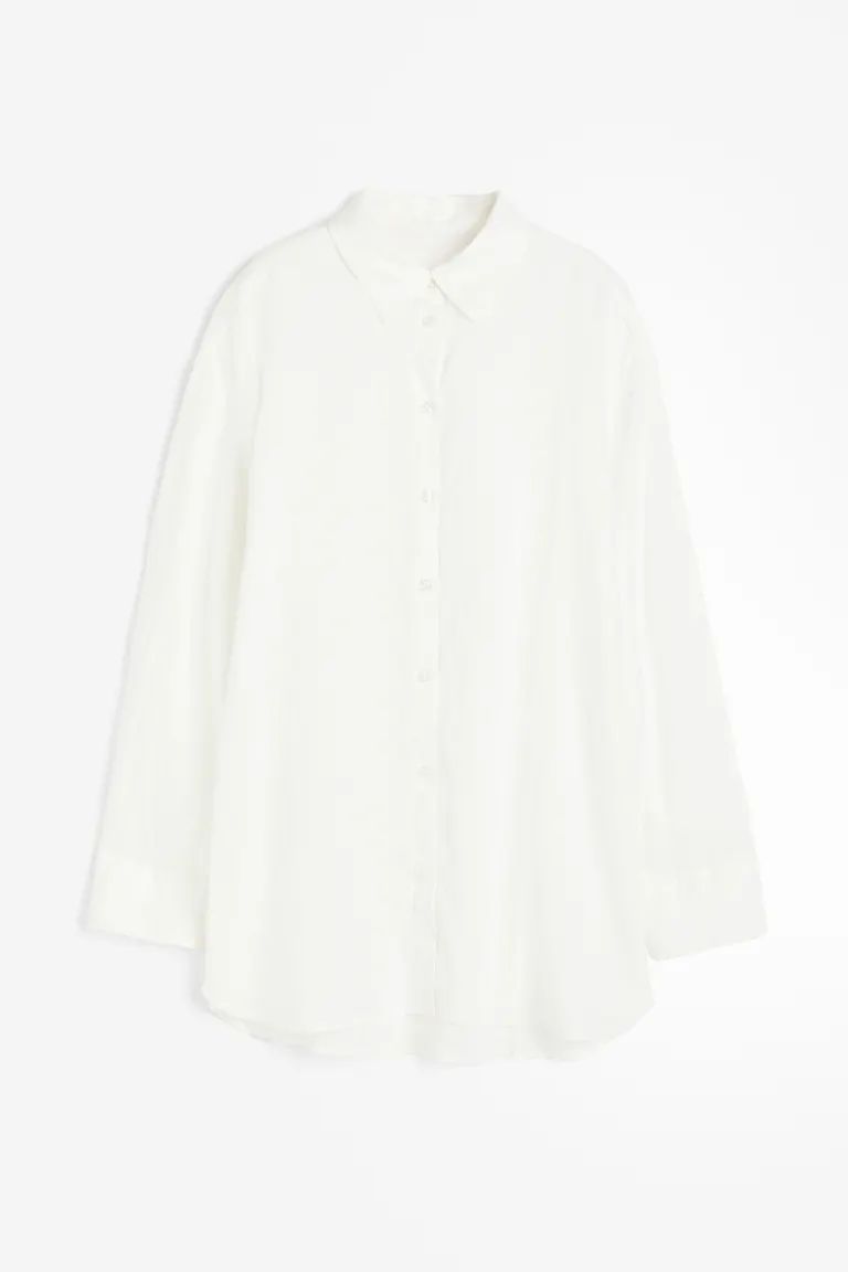Long Shirt - Light beige - Ladies | H&M US | H&M (US + CA)