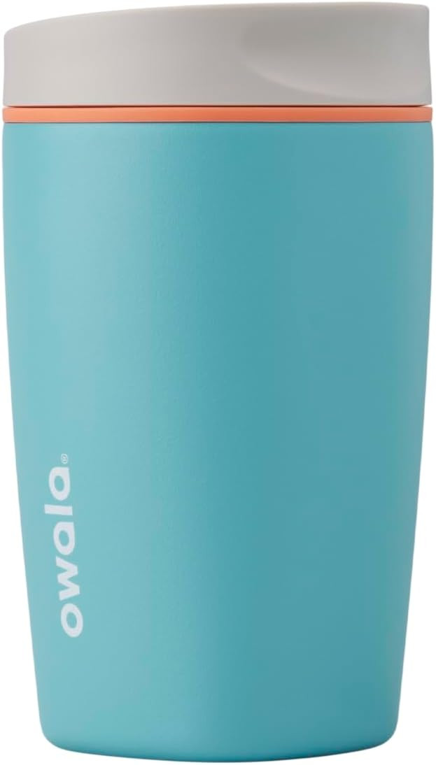 Owala SmoothSip Slider Insulated Stainless Steel Coffee Tumbler, Reusable Iced Coffee Cup, Hot Co... | Amazon (US)