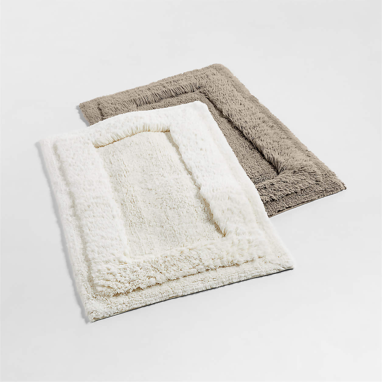 Raffee White Fluffy Cotton Bath Mat + Reviews | Crate & Barrel | Crate & Barrel
