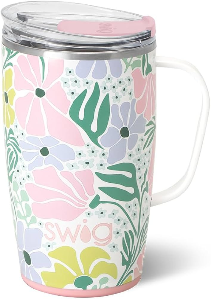 Swig Life 18oz Travel Mug, Insulated Tumbler with Handle and Lid, Cup Holder Friendly, Dishwasher... | Amazon (US)