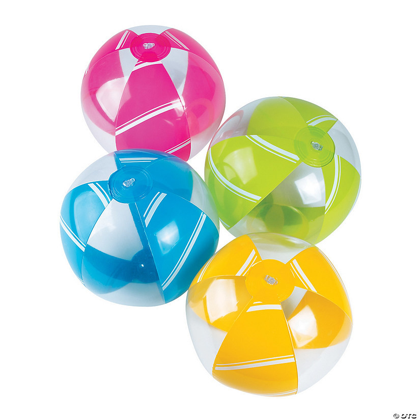 Inflatable 11" Wide-Striped Medium Beach Balls - 12 Pc. | Oriental Trading Company