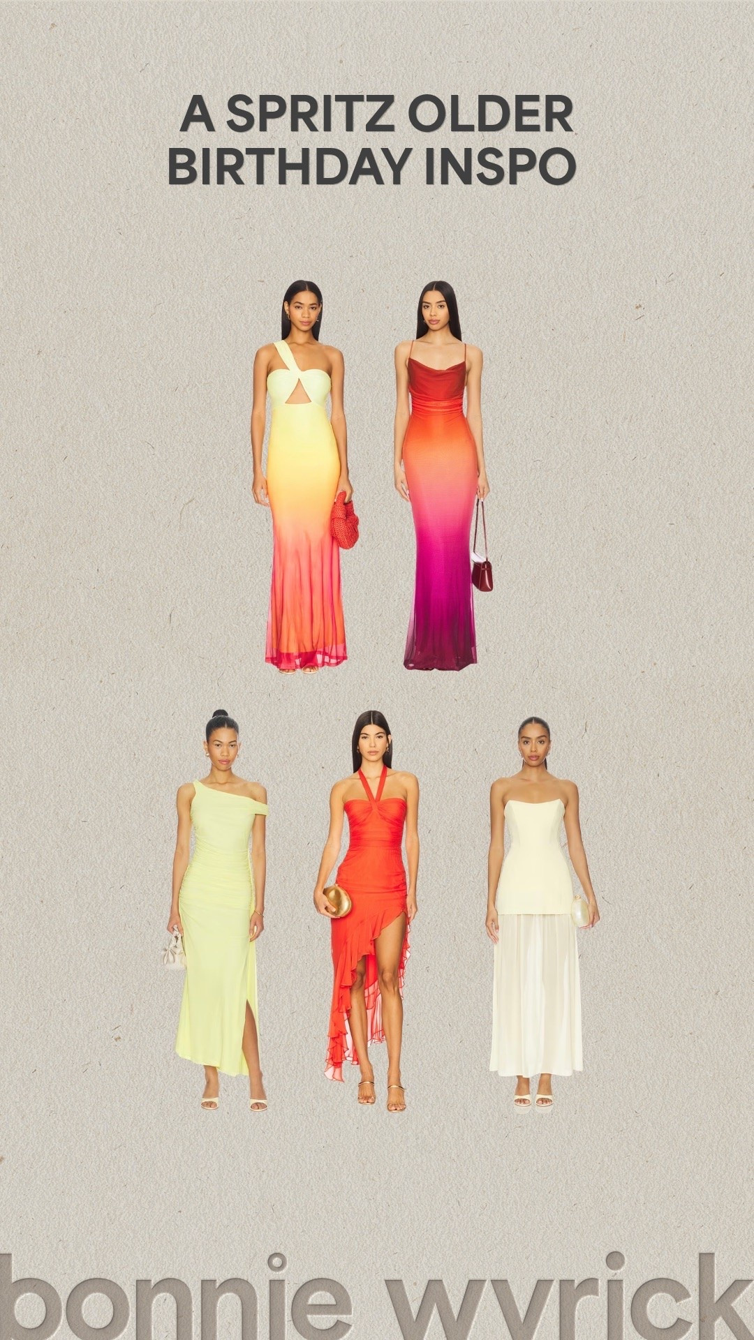 “A spritz older” dresses I tried on for my sunset themed birthday party!￼

#LTKootd #LTKMidsize
