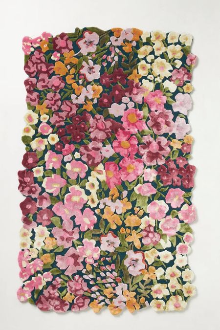 Colorful floral wool rug/carpet! So cute for summer or to bring color into the home! Also cute for a nursery! 

#LTKhome #LTKunder100 #LTKxAnthro