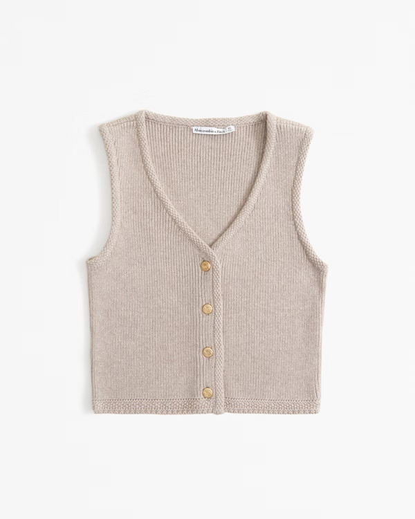The A&F Mara Button-Up Sweater Vest | Abercrombie & Fitch (US)
