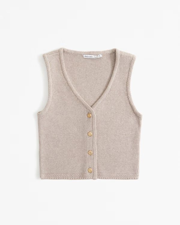 Women's The A&F Mara Button-Up Sweater Vest | Women's New Arrivals | Abercrombie.com | Abercrombie & Fitch (US)