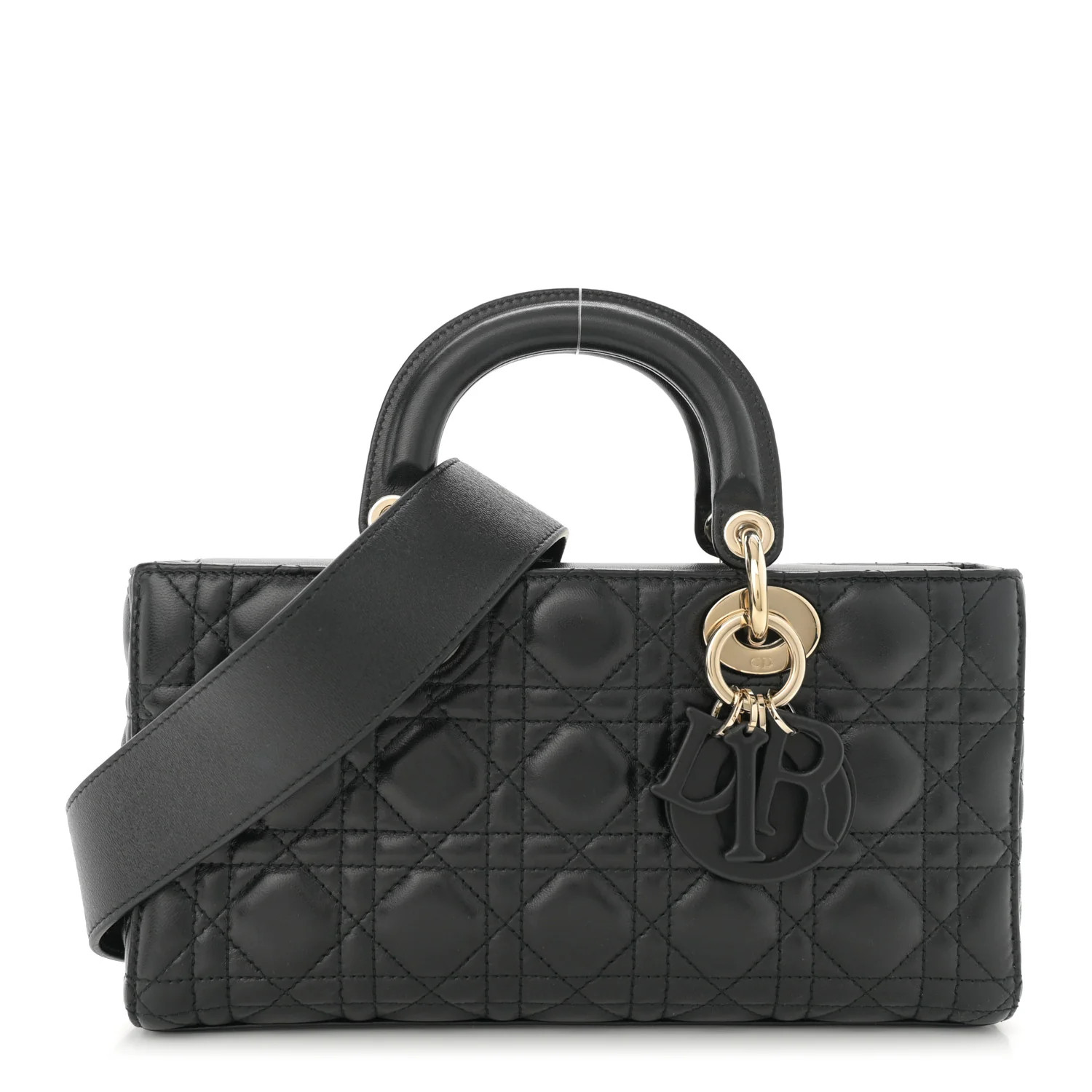 Lambskin Cannage Medium Lady D-Joy Black | FASHIONPHILE (US)