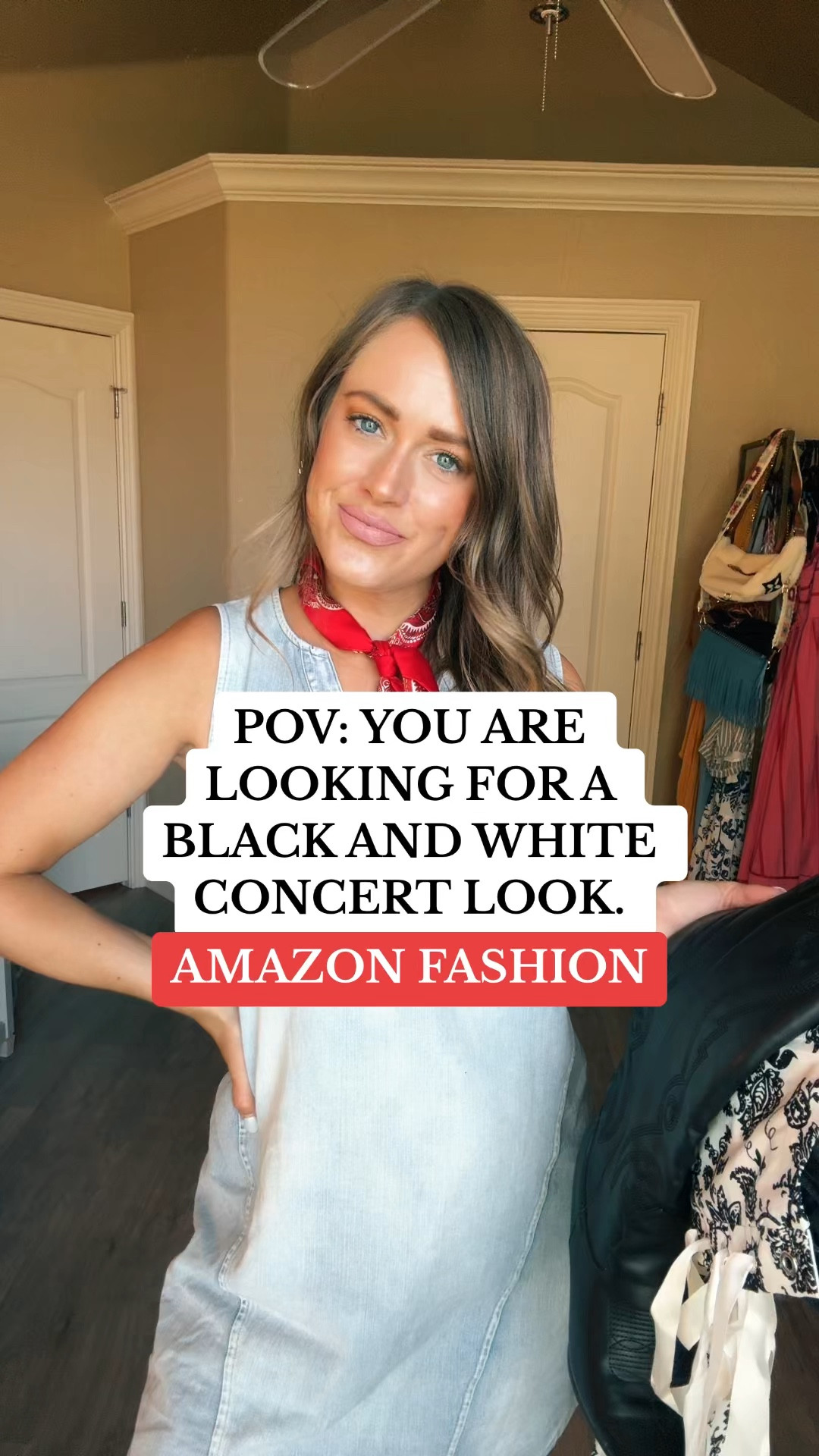 Black and white concert outfit, denim dress, concert outfit inspo, country concert outfit, concert fashion, black and white outfit 

#LTKSeasonal #LTKStyleTip #LTKFindsUnder50