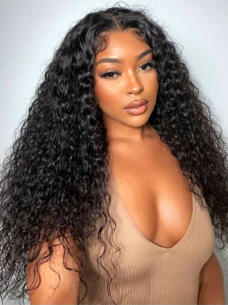 UNICE Water Wave 7x5 Bye Bye Knots Lace Front Wigs Human Hair with Drawstring Pre Everything Glue... | Amazon (US)