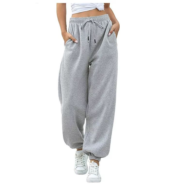 gakvbuo Sweatpants For Women Cargo Pants Drawstring Baggy Cinch Bottom Sweatpants Pockets High Wa... | Walmart (US)